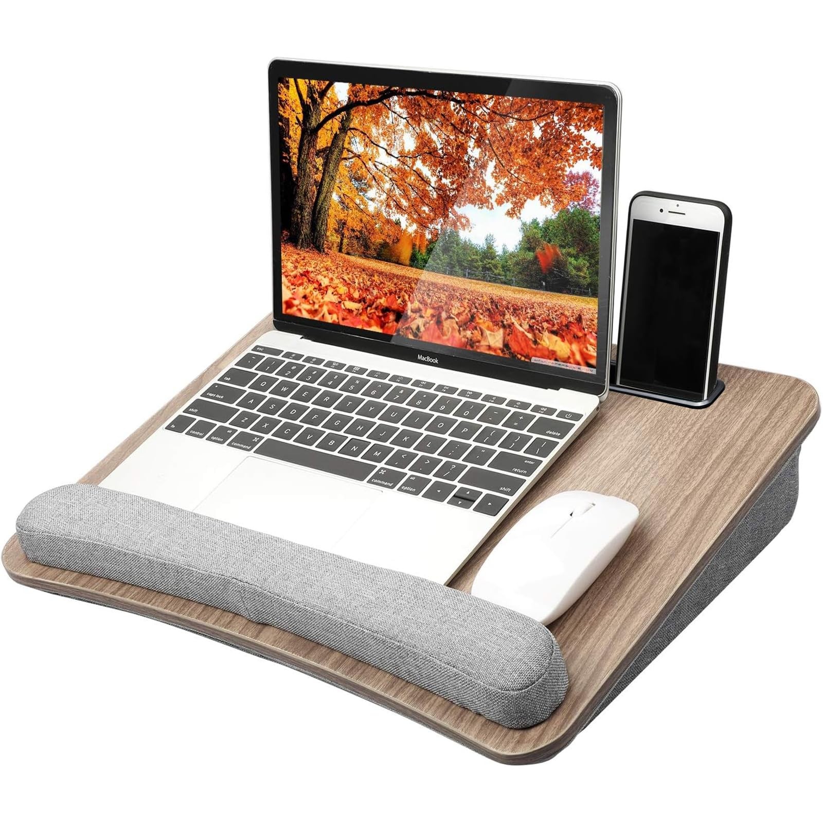 Portable Lap Laptop Desk with Pillow Cushion, Fits up to 15.6 inch Laptop, wi...