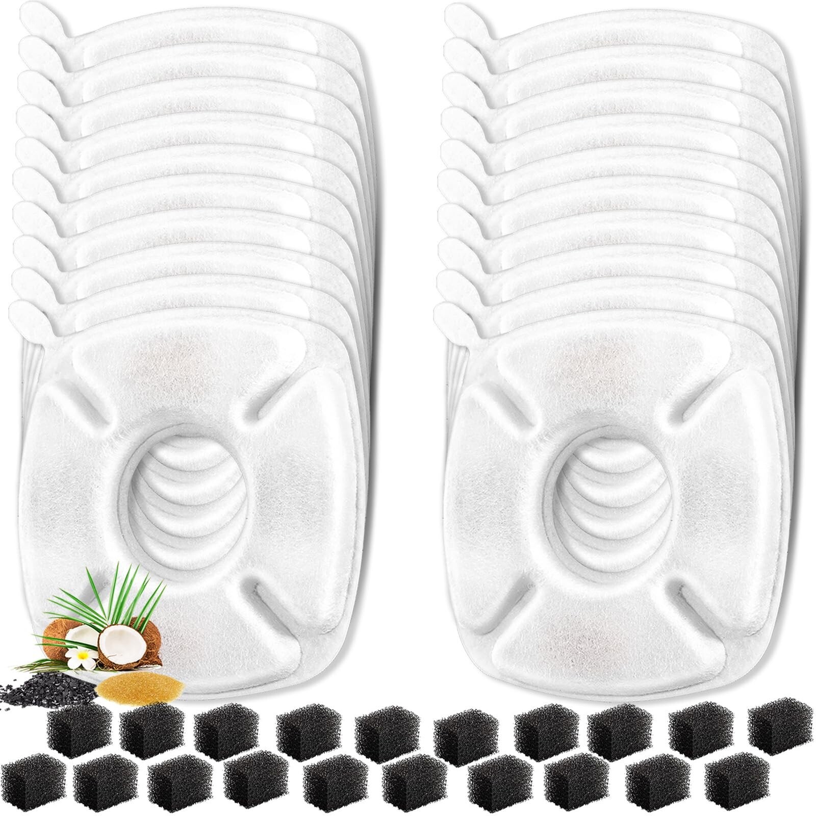 40 Pcs Cat Water Fountain Replacement Filters, 20 Pack Filters 20 P... Fast Ship