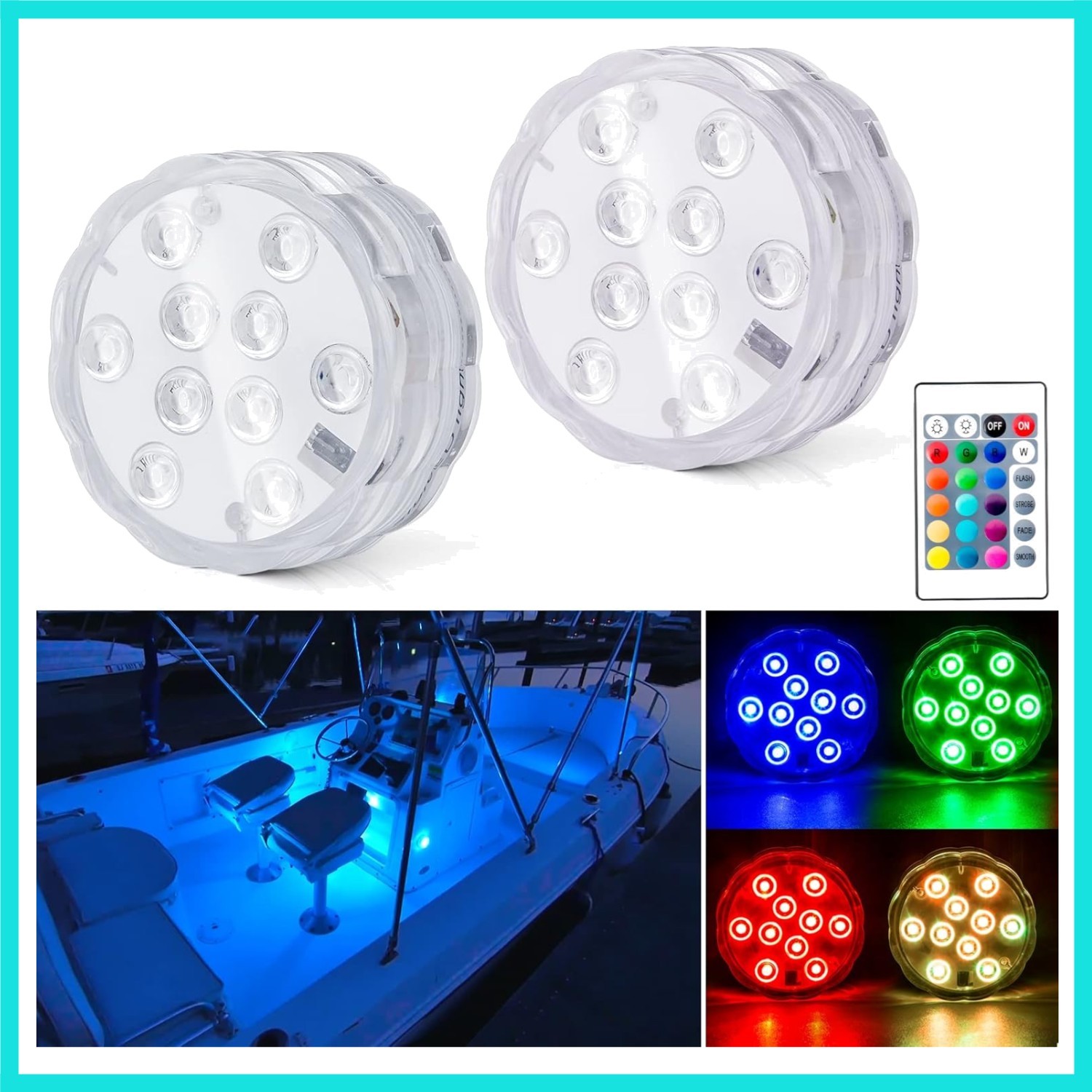 Boat Lights Wireless, Battery Powered Operated Marine Led Interior Light for ...