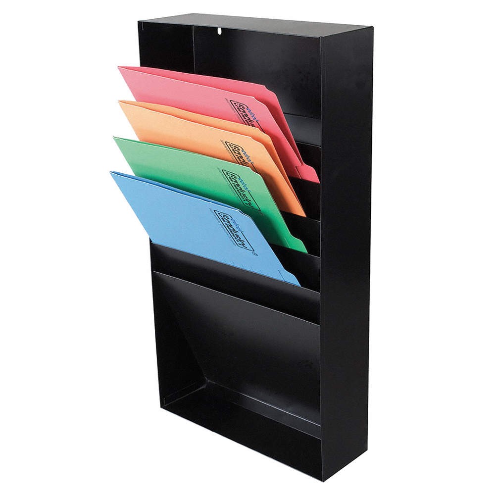 GRAINGER APPROVED 3MUY4 File Holder,Black,3 3/4 in H 3MUY4