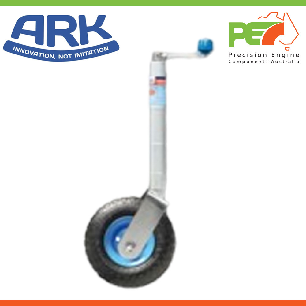 Ark 10ﾔ Pneumatic Jockey Wheel No Clamp Caravan Camper Trailer Boat Zinc Finish