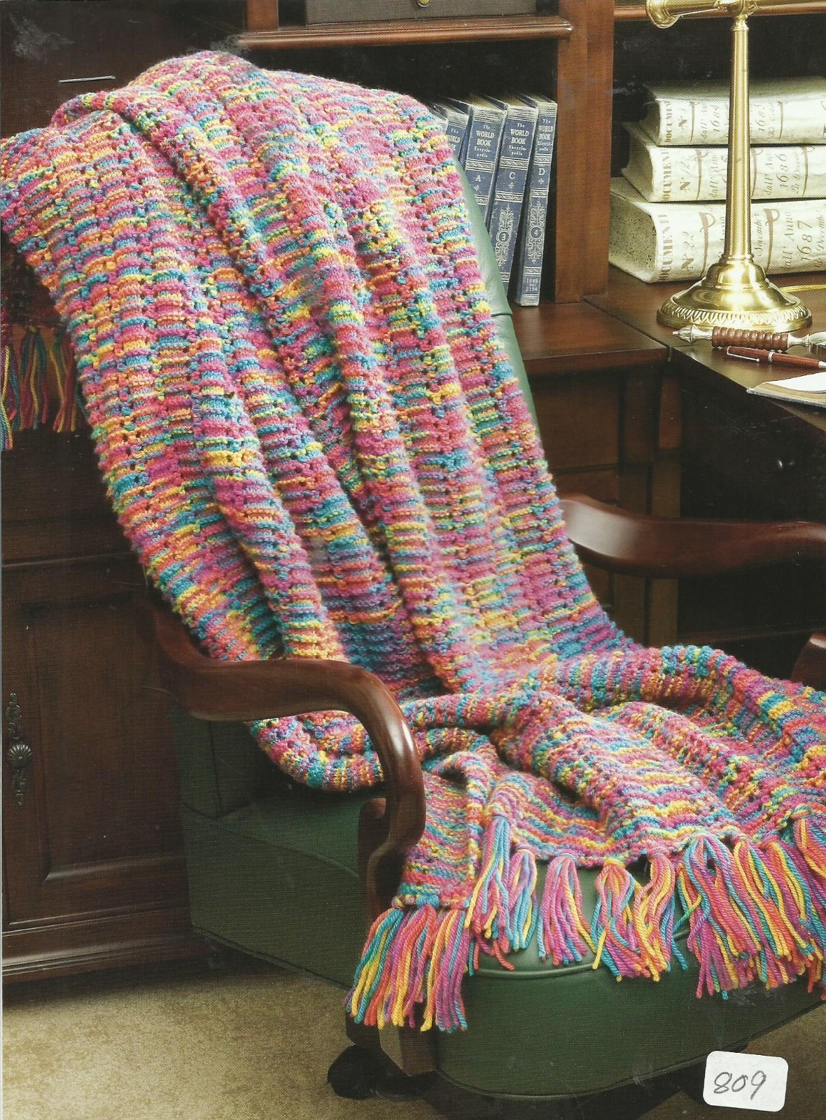 C0671  WALKABOUT THROW  AFGHAN KNITTING PATTERN/INSTRUCTIONS