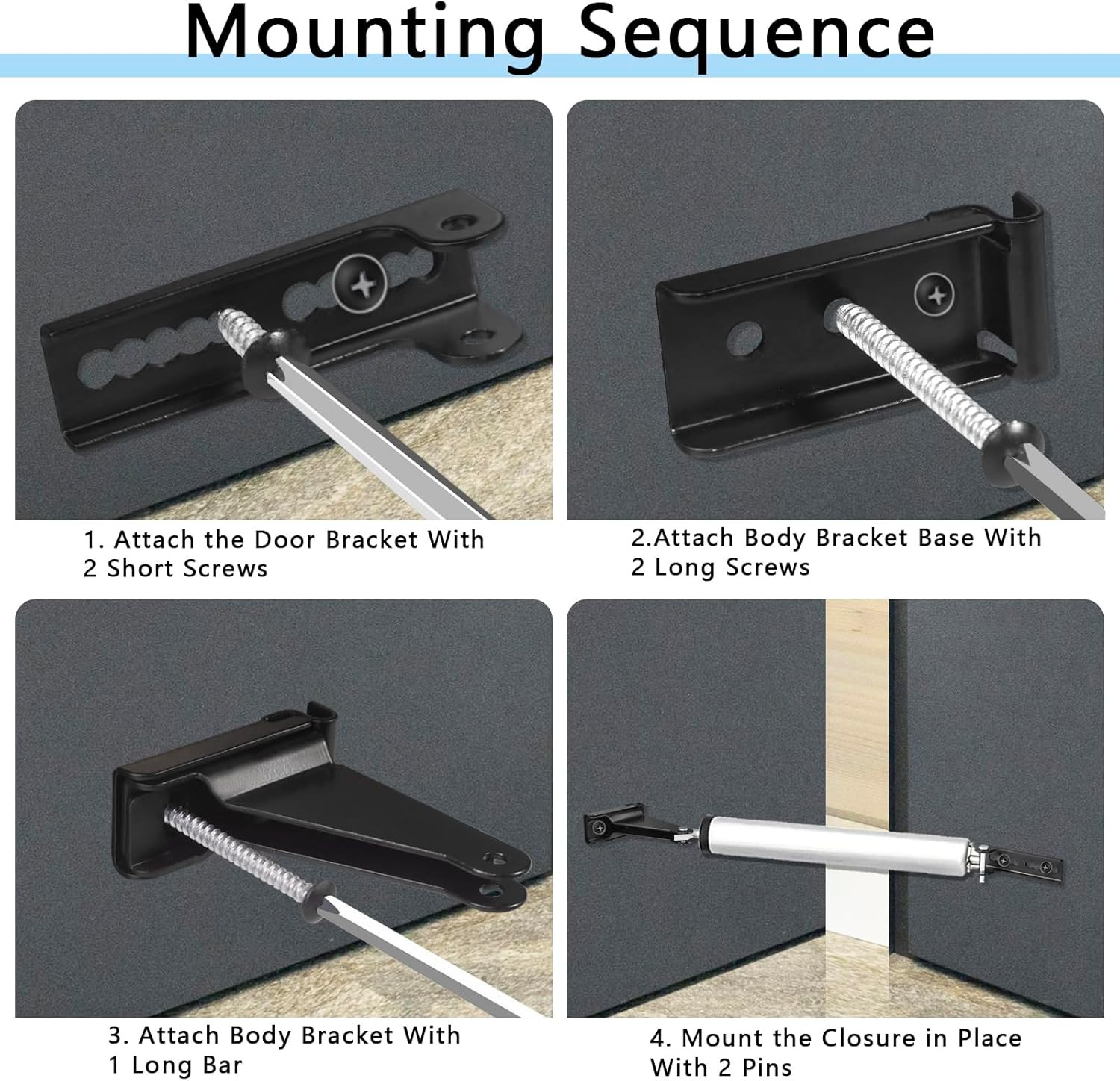 Reinforced Storm Door Closer Bracket – Fits Andersen, Emco, Larson, Pella – Blac