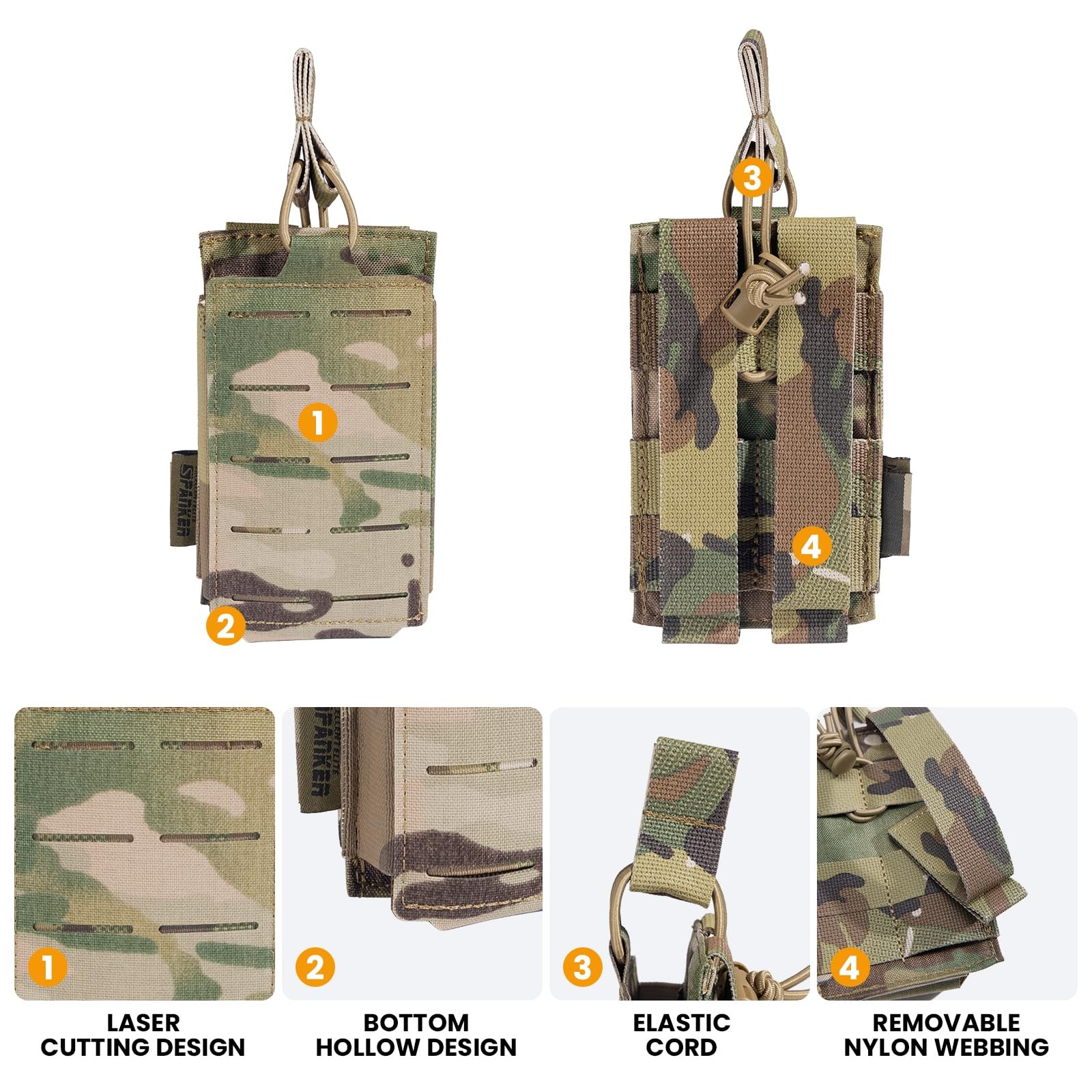 EXCELLENT ELITE SPANKER Tactical Mag Pouch Open-Top Single Single-Multicam
