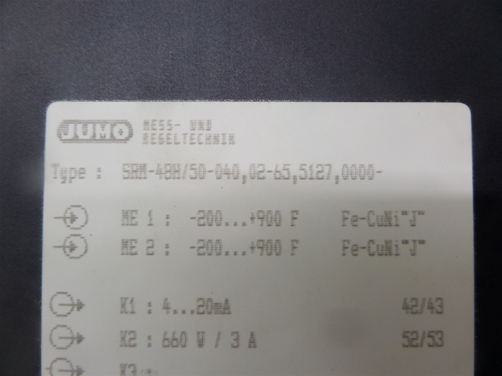 Jumo Dicon SM Temperature Controller SRM-4BH/50-040