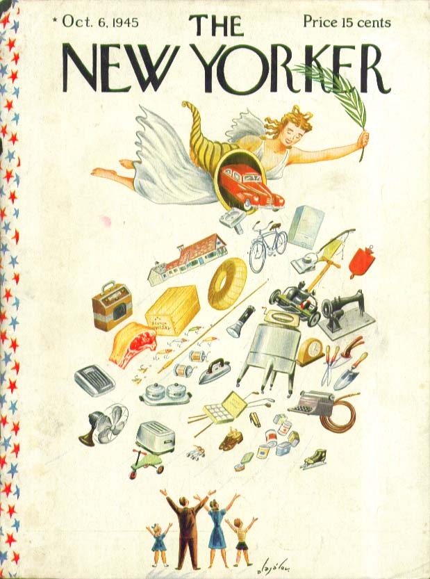 New Yorker cover Alajalov postwar cornucopia 10/6 1945