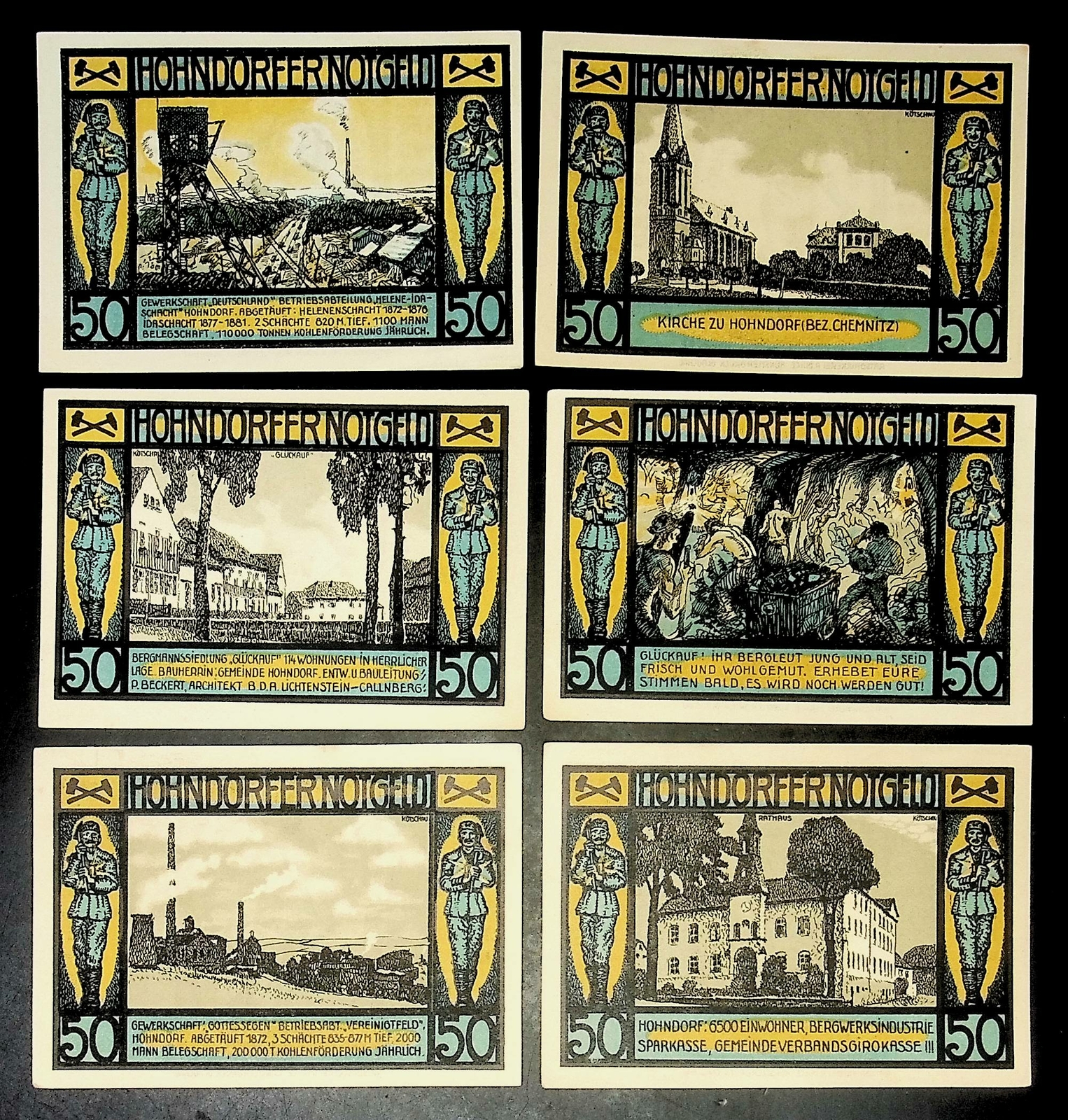 1921 Germany HOHNDORF 50 Phennig Banknote / Notgeld