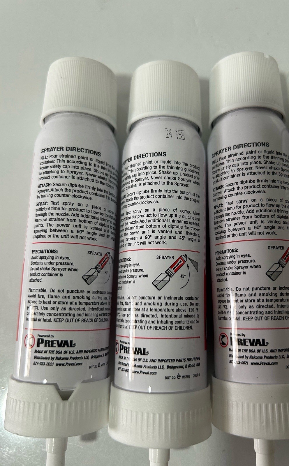 3 Pack Preval Sprayer 1.94 Oz. Power Unit
