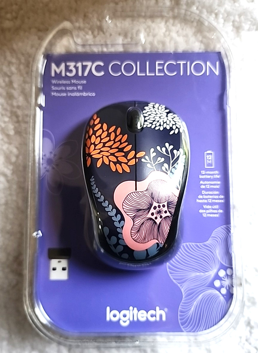 NEW Logitech Limited Edition Design Collection Wireless Mouse Floral B33
