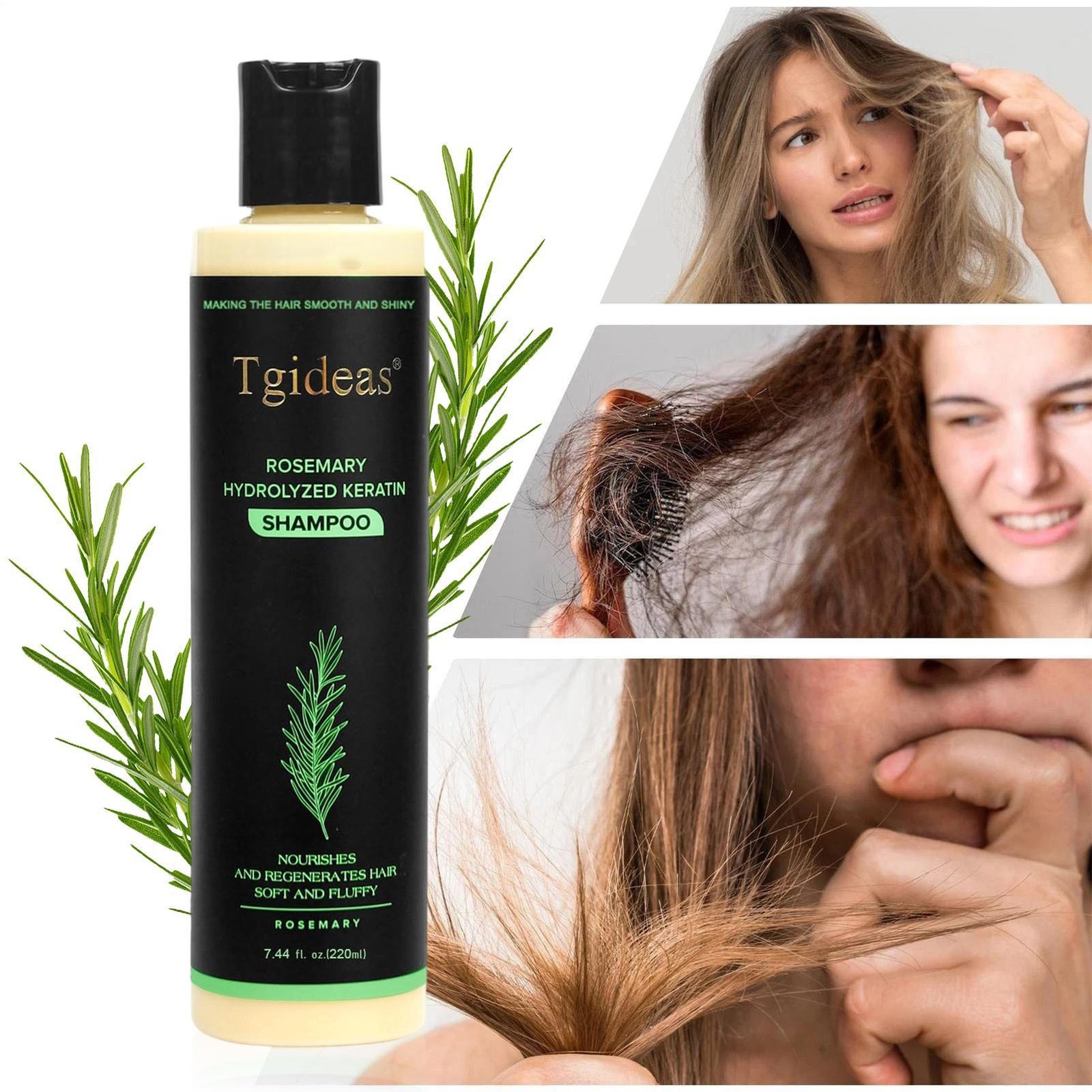 Tgideas Organic Rosemary Hair Growth Shampoo for Women and Men-Natural