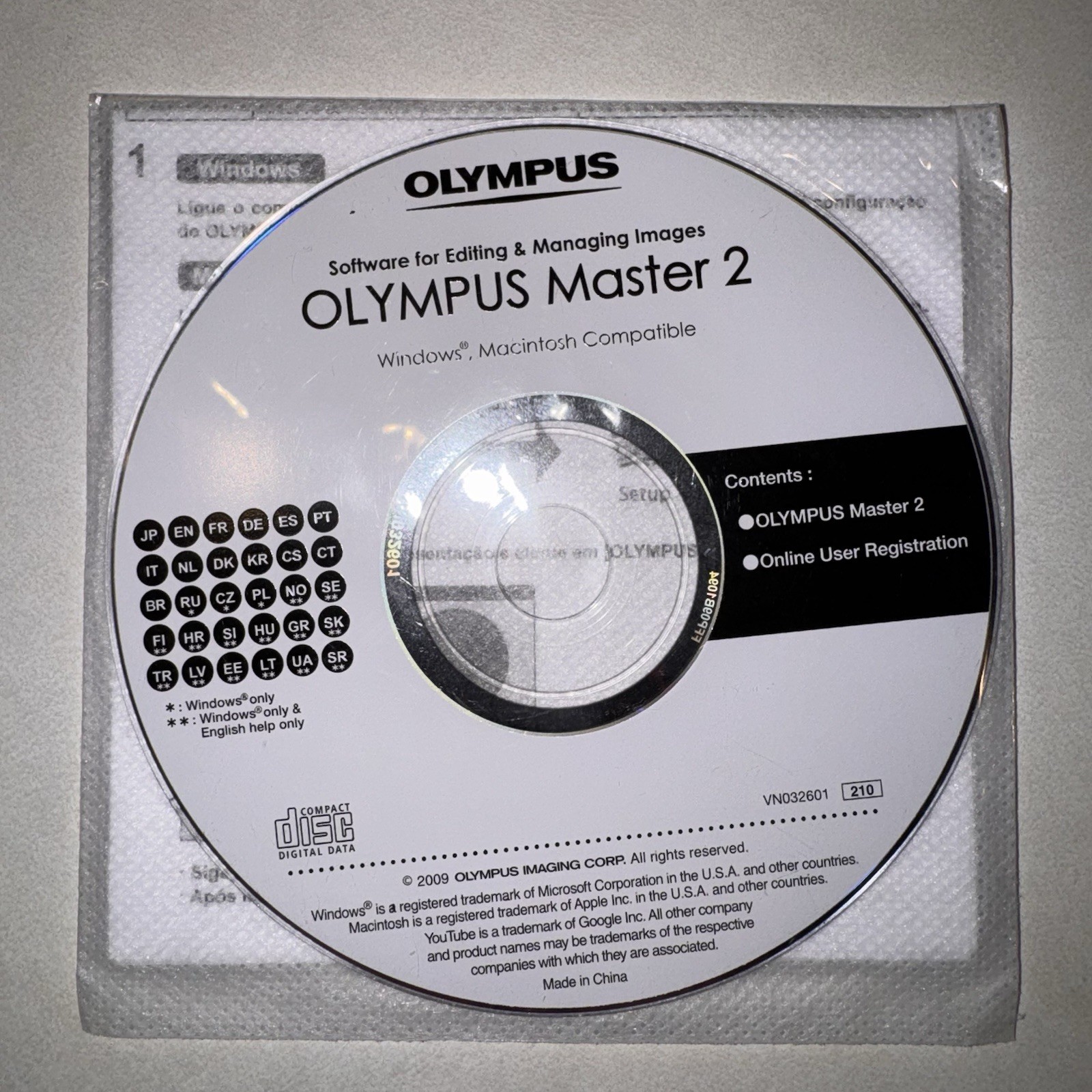 Olympus Master 2 Photo Editing Software CD Windows Mac Compatible