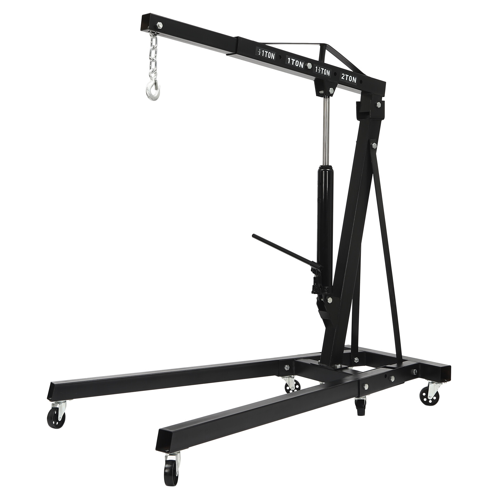 2 Ton 4400LB Engine Motor Hoist Cherry Picker Shop Crane Lift Black Foldable