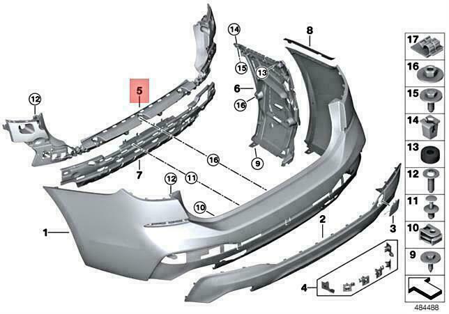 BMW G32 620D 620DX 630D 630DX 630I 640DX GUIDE CENTER REAR 51127387326
