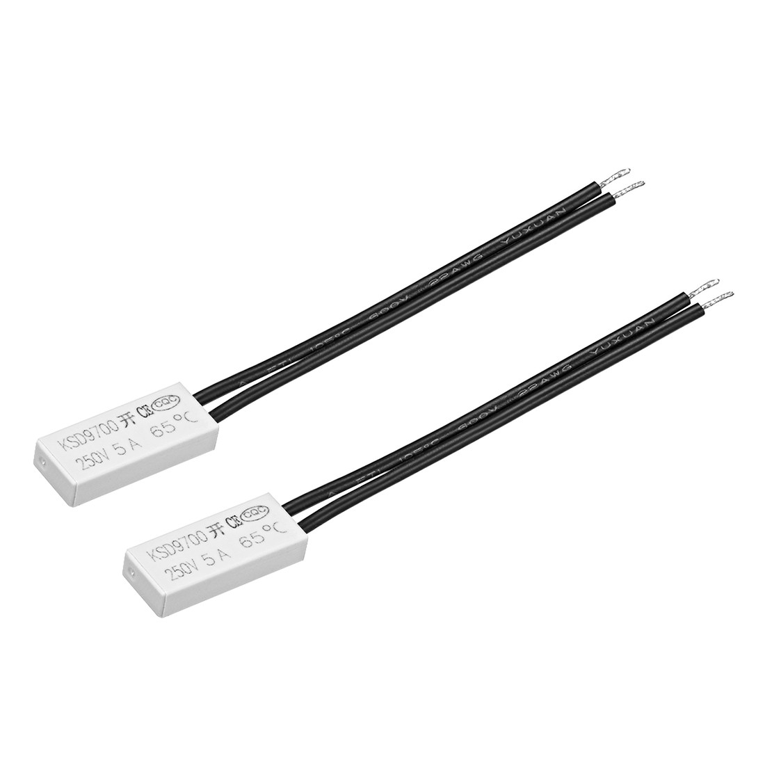 KSD9700 Thermostat, 65℃ N.O 5A Plastic Bimetal Temperature Control Switch 2pcs