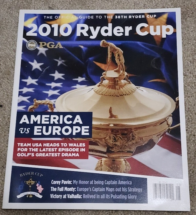 PGA of America 2010 Ryder Cup Golf Official Program Celtic Manor Mint Condition