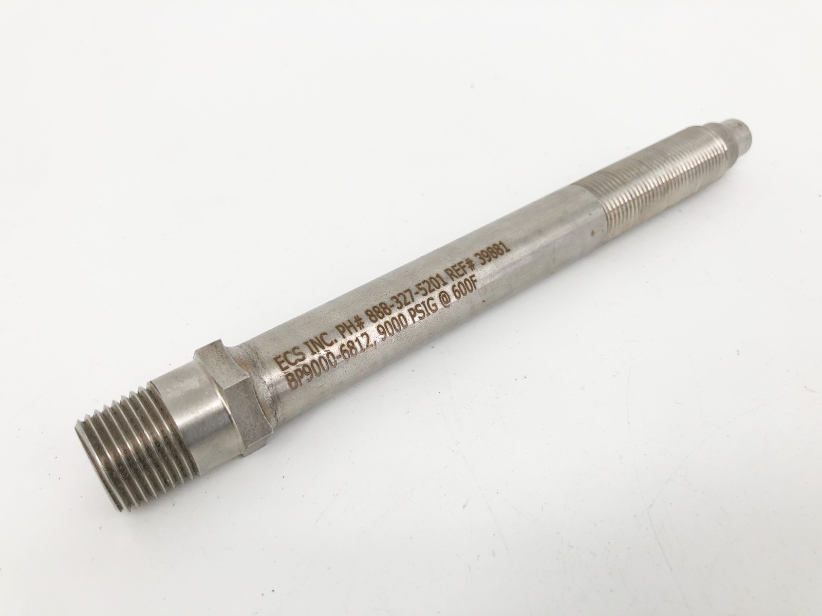 New ECS BP9000-6812 Rupture Disk 9000psi 3/4”-16 UNF 8" Body 39881 - No Box