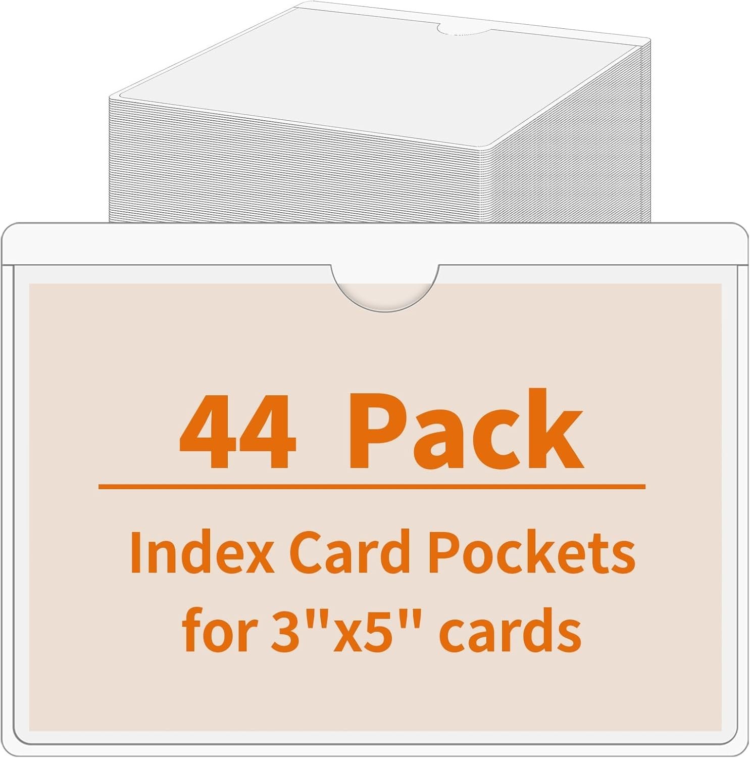 Durable 3x5 Inch Adhesive Card Holders - 44 Pack for Quick Identification