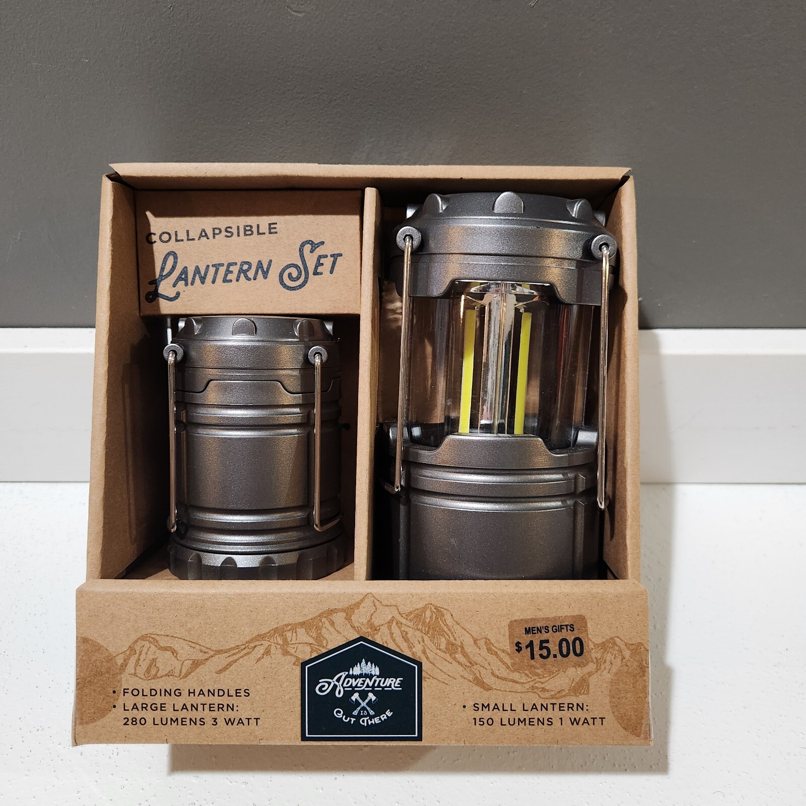 Collapsible Camping Lantern Set Brand New - Adventure Out There - Pack of 2