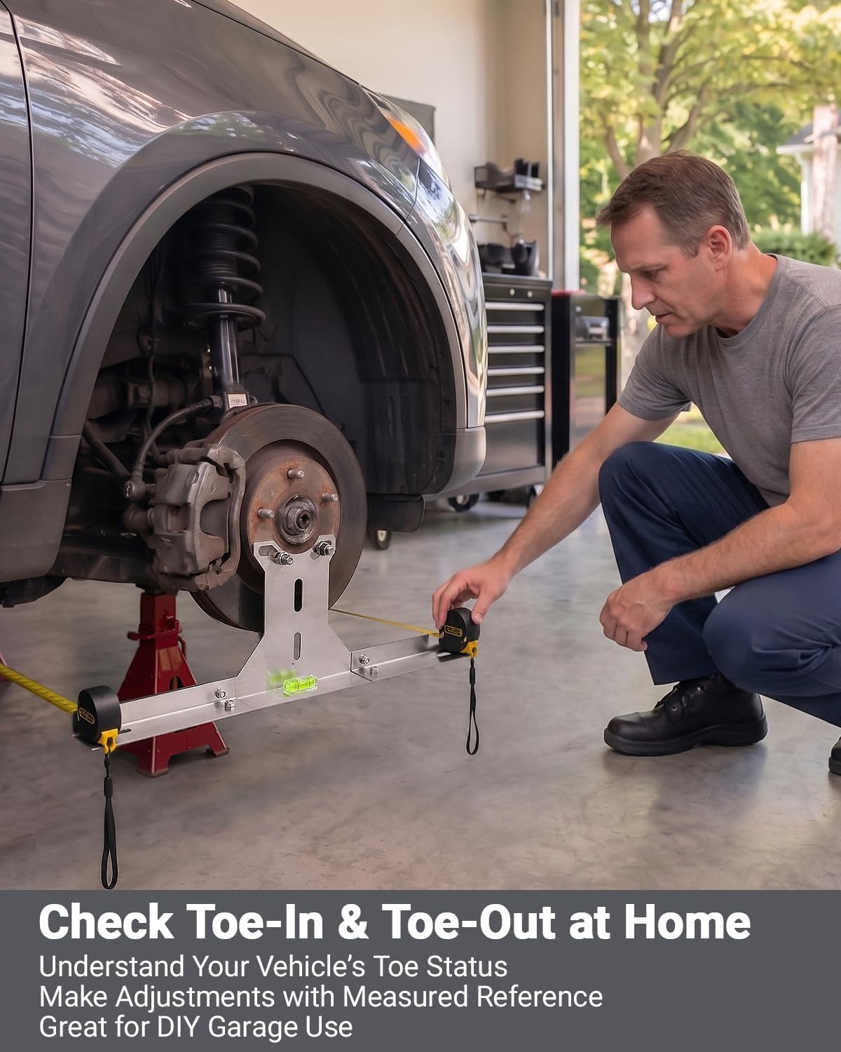 Wheel Alignment Tool for DIY Toe Adjustment, Stainless Steel Toe Alignment Pl...