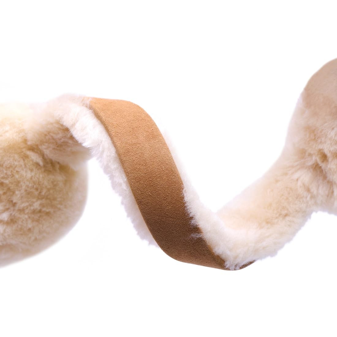 Harssidanzar Genuine Fur Winter Earmuffs for Men Women, One Size, Camel