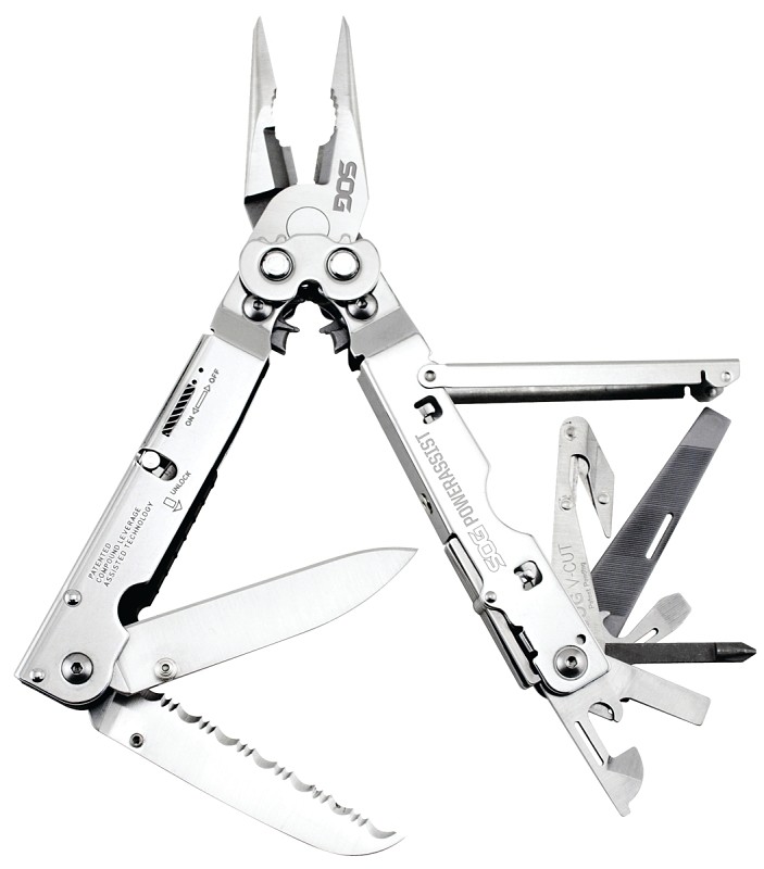 PI?ATAS OLE PowerAssist Black Folding Pliers Screwdriver Knife Blades