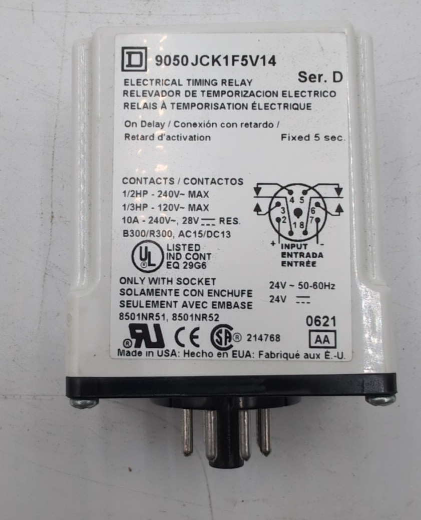 Square D 9050JCK1FV14 Off Delay Time Relay NEW