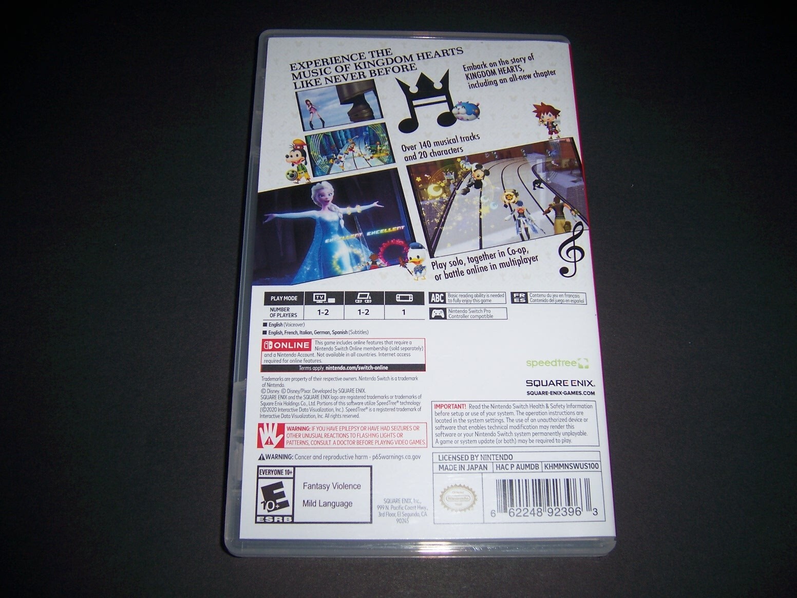 Authentic Case ONLY Replacement Nintendo Switch Kingdom Hearts Melody of Memory