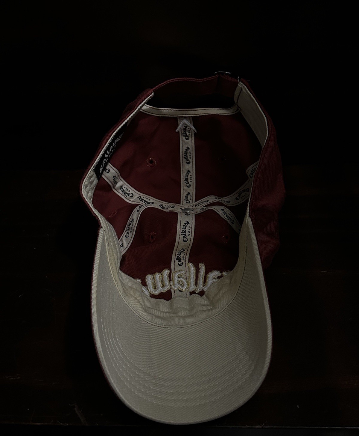 Callaway Golf Hat Unstructured Baseball Style Strapback Dark Red Embroidered Cap