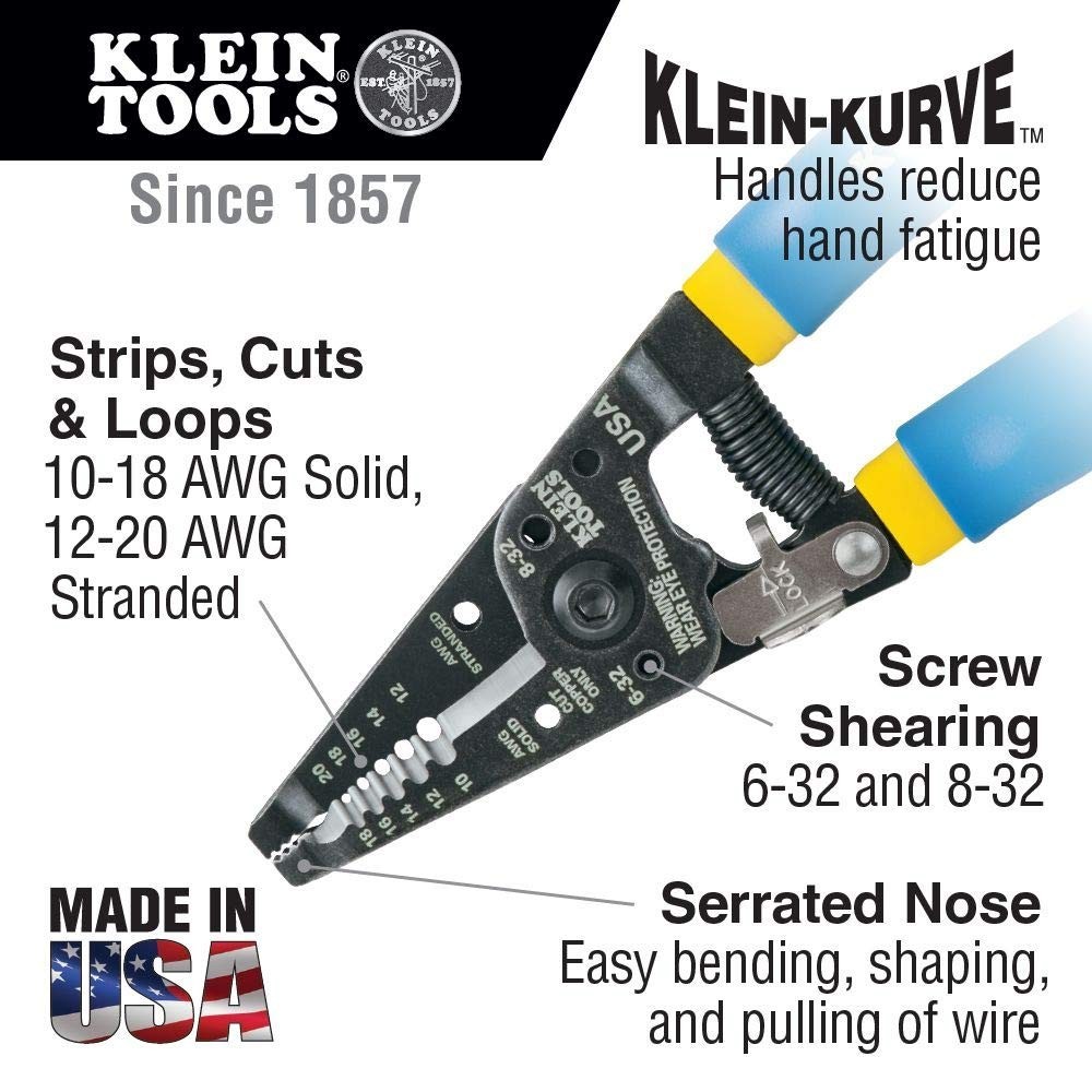 Wire Cutter and Stripper Tool - Made in USA, Cuts Stranded & Solid Copper Wire