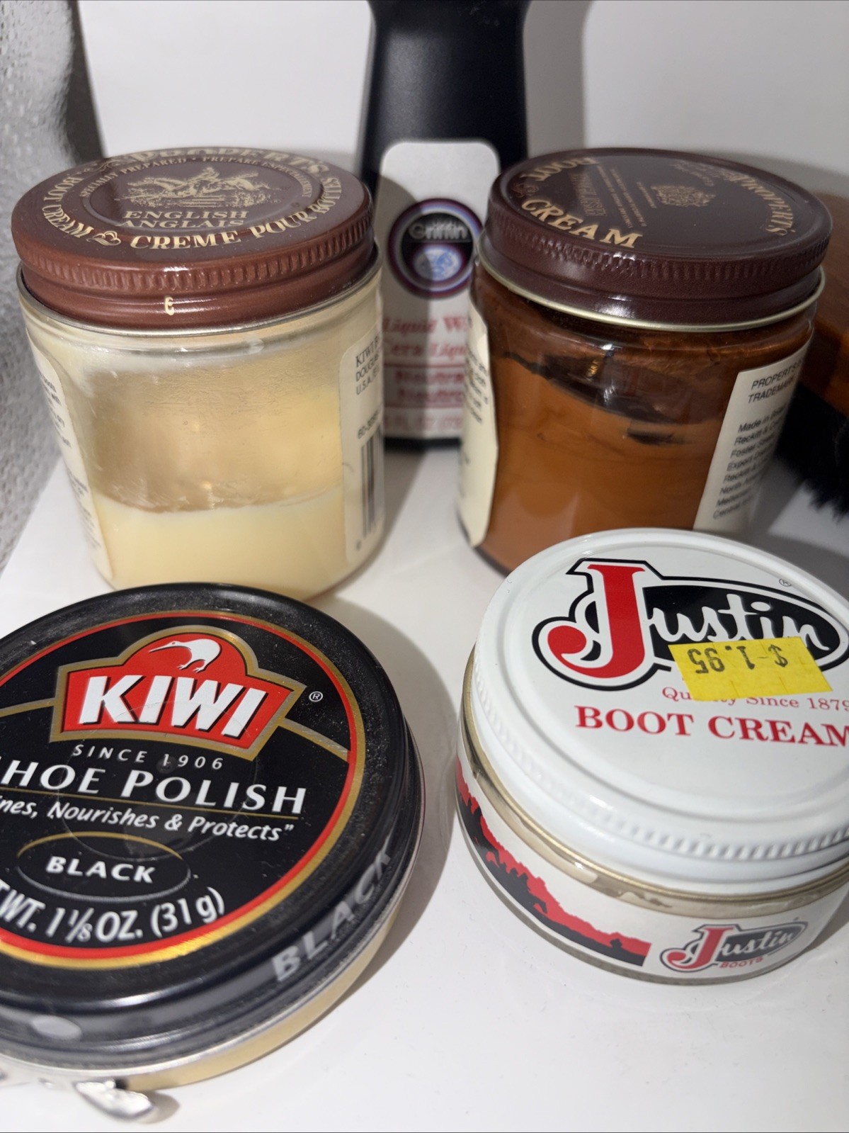 A Shoe Shining Kit with Different Materials