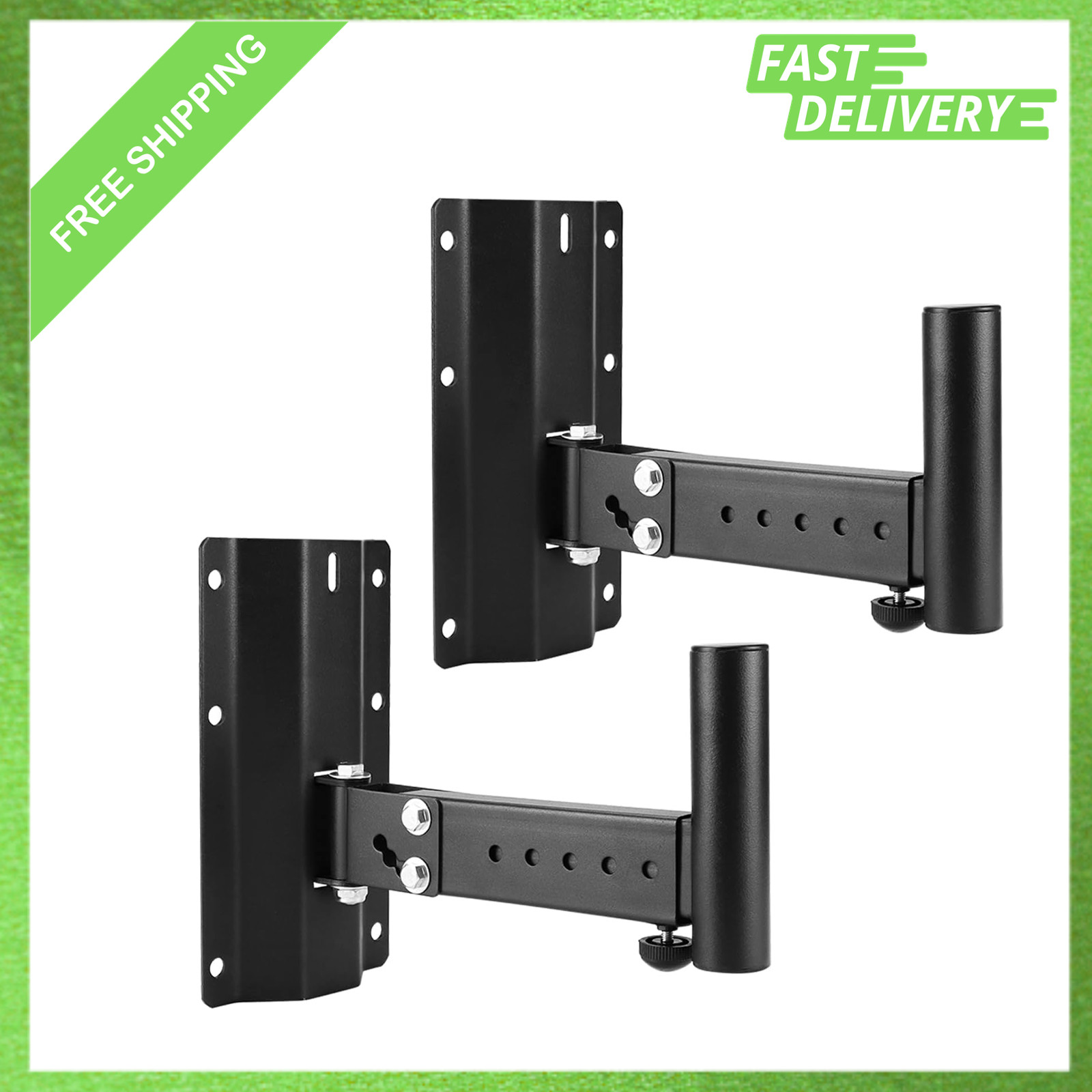 Speaker Brackets 2 Pack, Adjustable Wall Mount PA Speaker Stand Holder, Heavy
