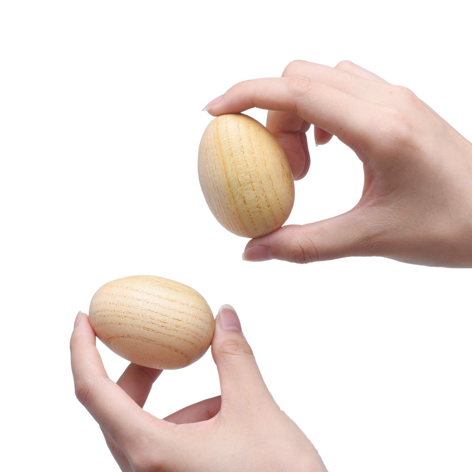 2 Pcs Wooden Egg Shaker Percussion Instrument Handheld Musical Rhythm Toy