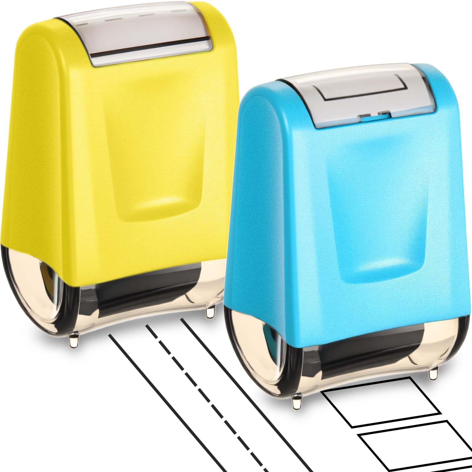 2 PCS Teacher Stamps Square Grids Dashed Lines Self Ink Practice Roller
