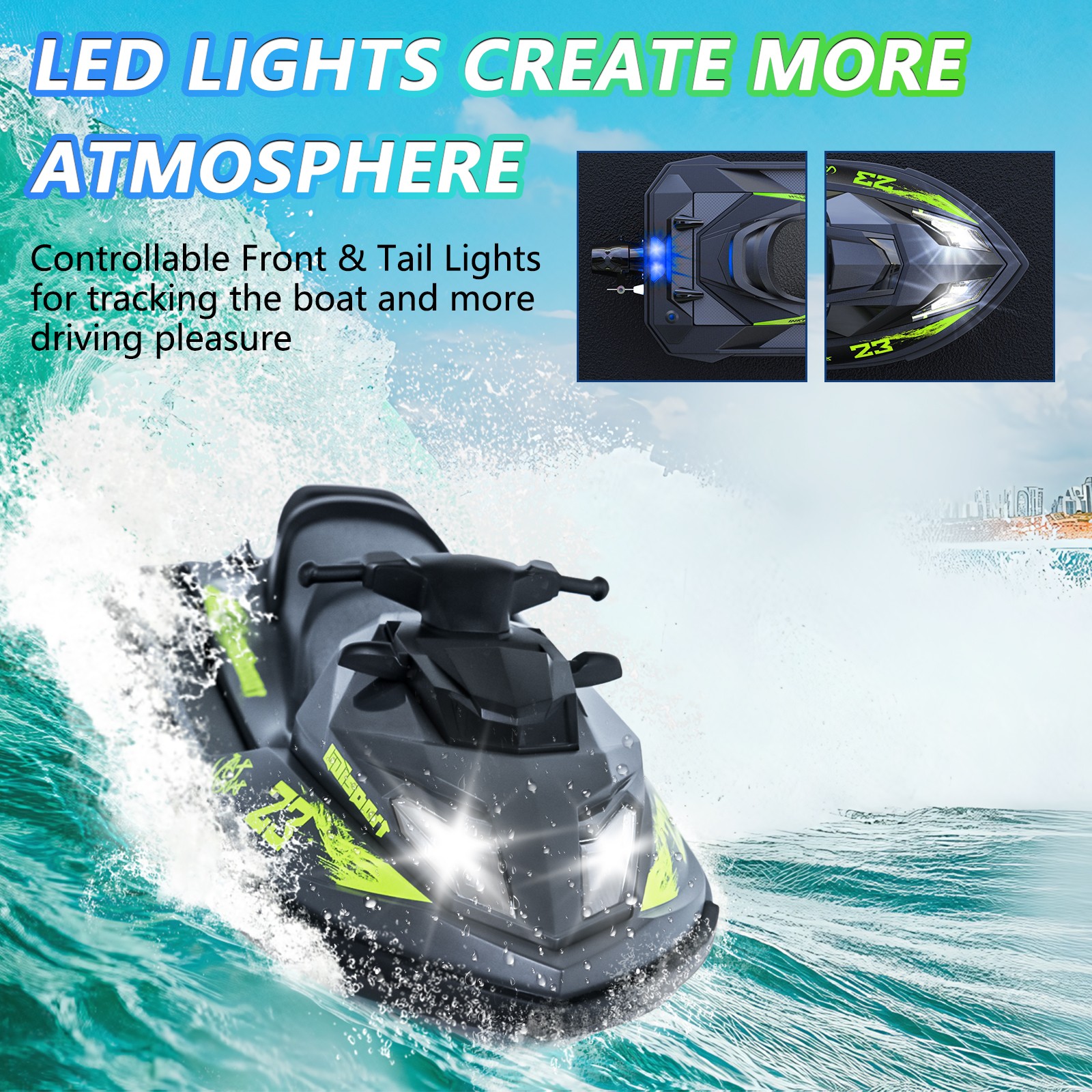 2.4Ghz Vortex Jet Bost Remote Control Boat UDI023 RC Boat Toy for Kid & Adult US