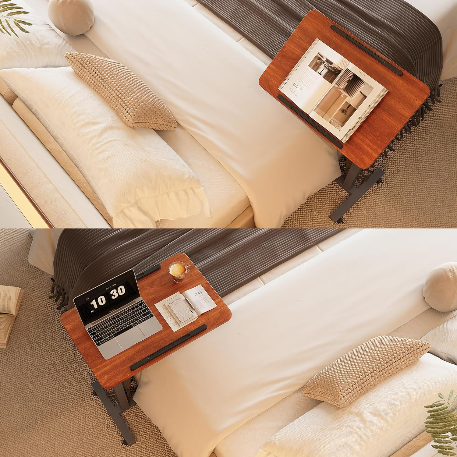 Adjustable Mobile Laptop Table with Wheels - Portable Desk for Couch & Bedside