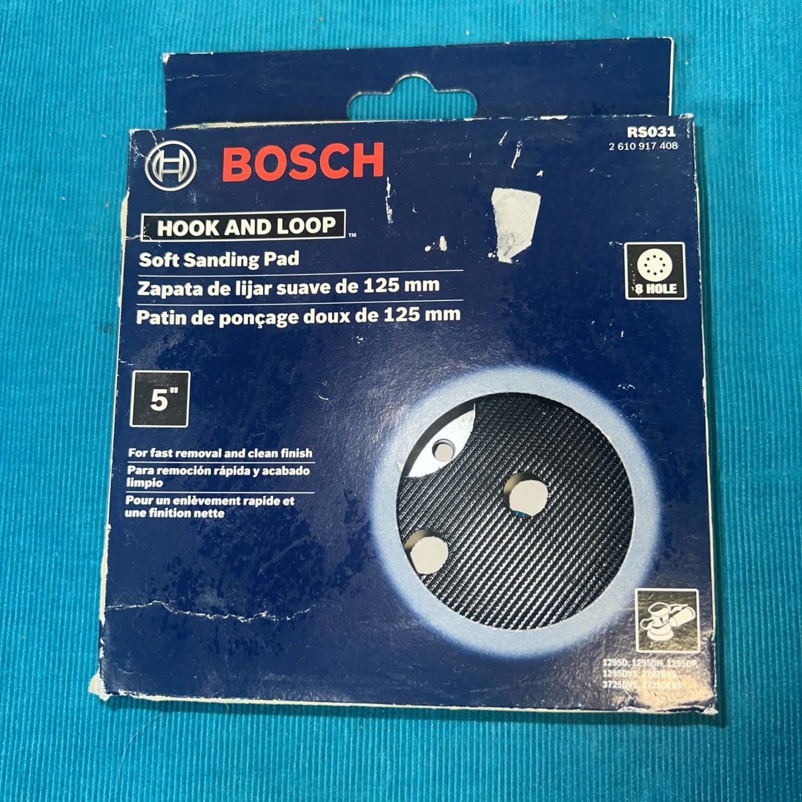 Bosch 1295DVS Sander Replacement 5" Soft Hook & Loop Pad 2610917408 - RS031
