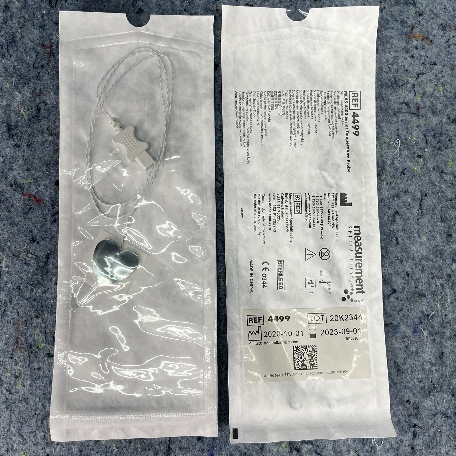 175-PACK Measurement Specialties 4499 Sterile Single-Use Skin Temperature Probe