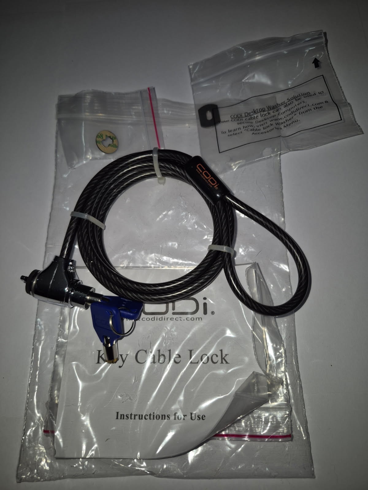 NEW CODi Key Cable Lock - for Laptop / Notebook - Black [NEW] UT26