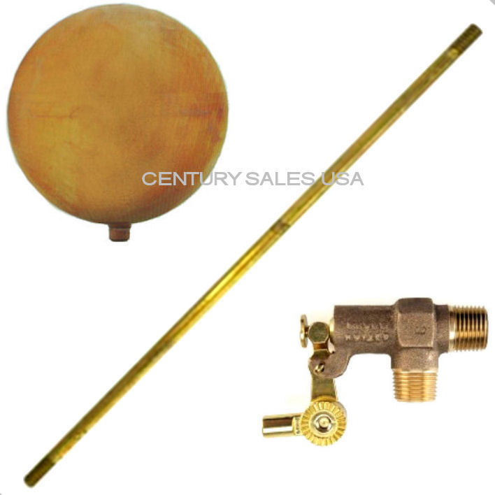 1/2" HIGH TEMP 300 DEG. BRASS FLOAT VALVE ASSEMBLY W/ ROD/FLOAT 3050 RS50 3059