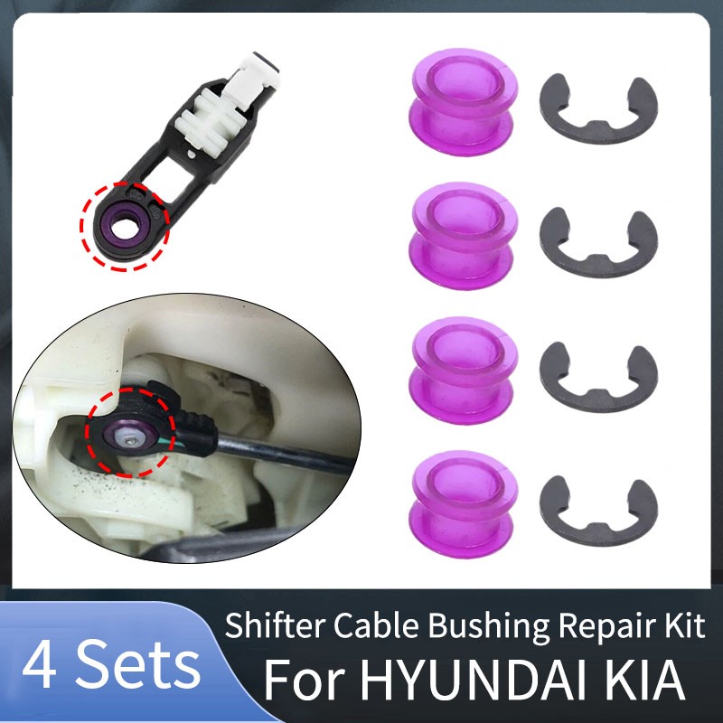 4Sets Automatic Shifter Cable Bushing Clip Repair Kit For Hyundai Accent Elantra