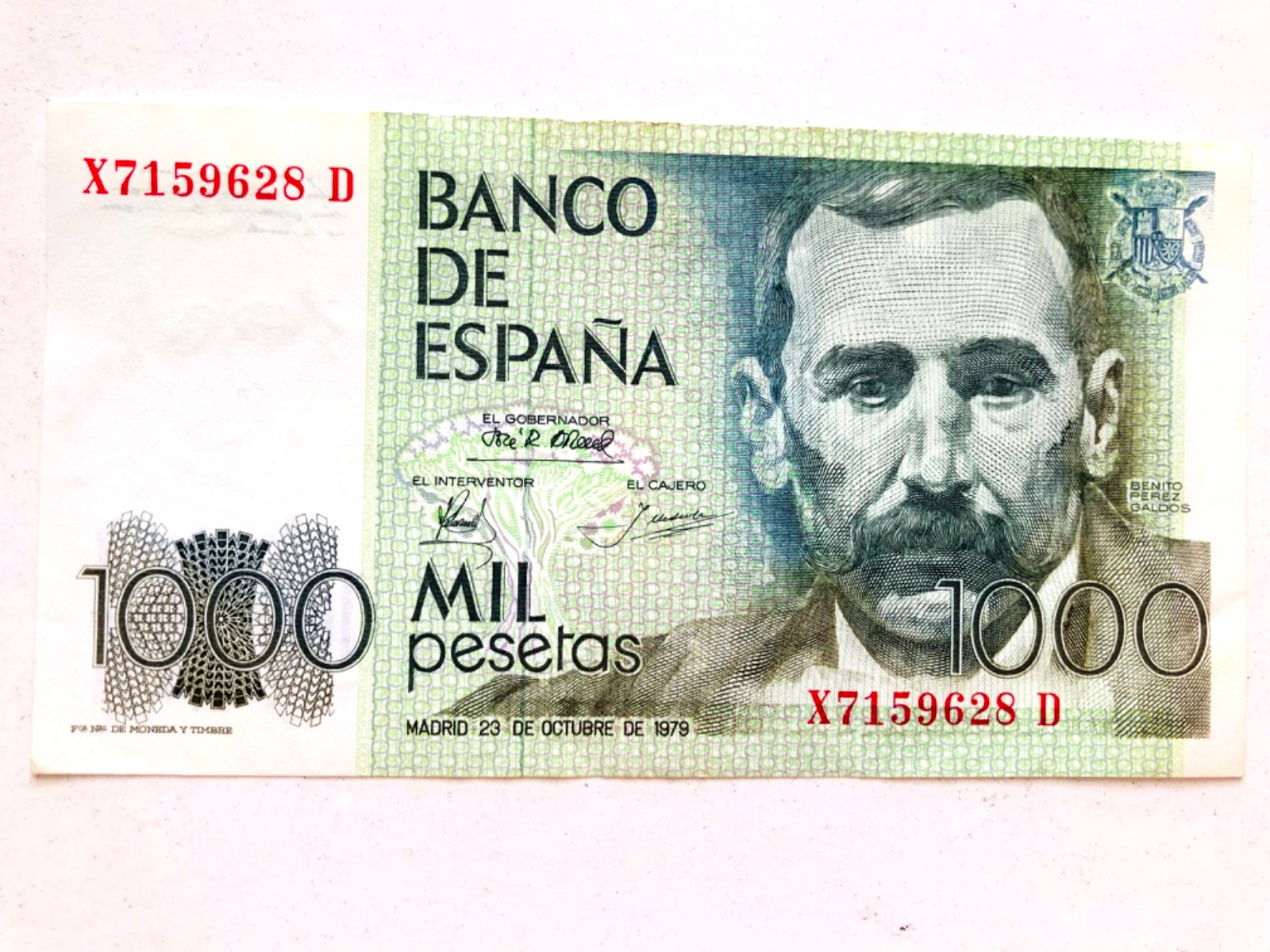 1979 Spain 1000 Pesetas banknote X 7159628 D           @