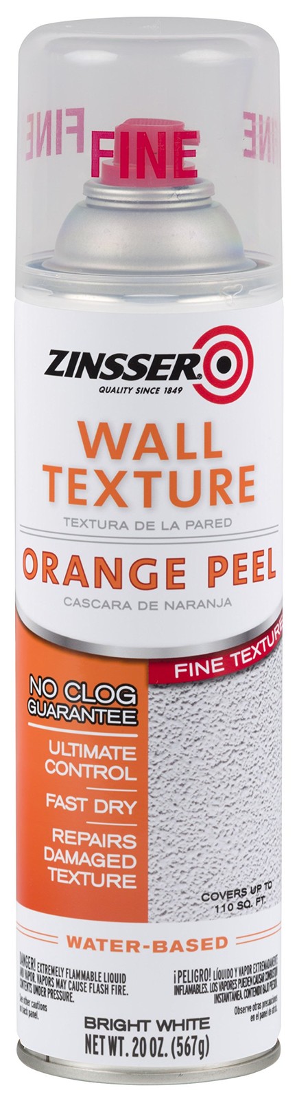 Rust-Oleum 202132 Zinsser Wall Texture 20Oz, Water-Based Orange Peel Fine
