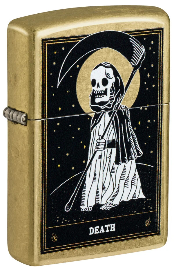 Zippo 46722, Reaper-Death Card Design, Street Brass Lighter, Pipe (PL) Insert