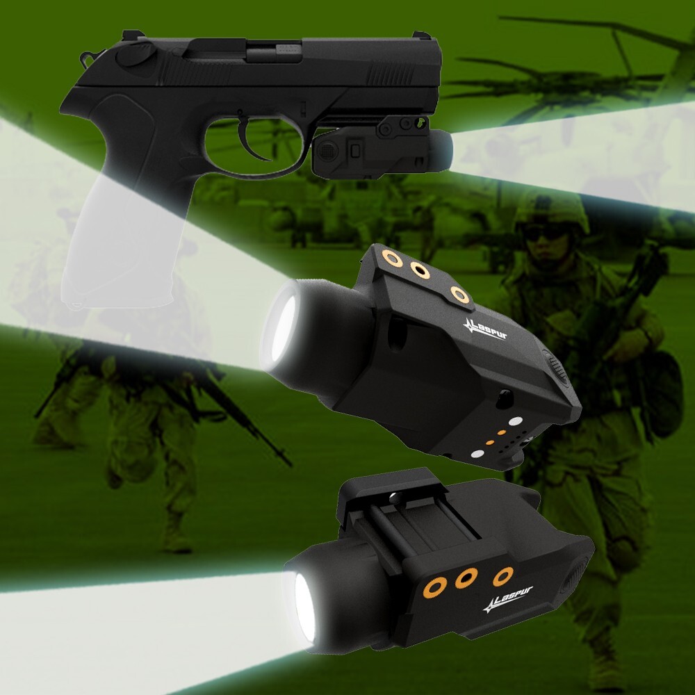 Laspur Tactical Sub Compact Gun Light Flashlight, Rechargeable Battery