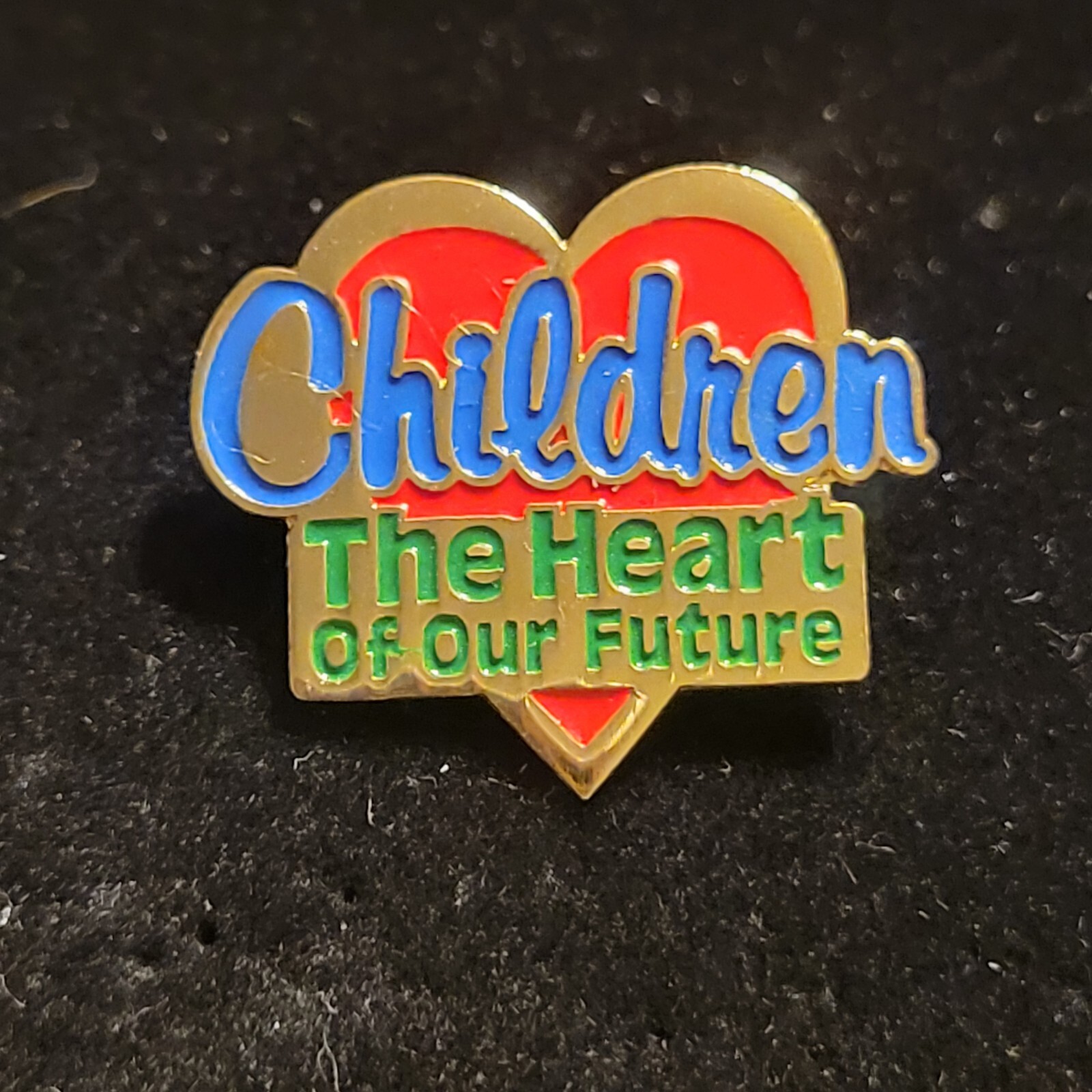 Children the Heart of Our Future Teacher Education Lapel Dress Hat Pin Gold tone