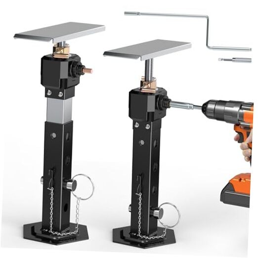 RV Slide Out Support Jacks 13"-26"(Electric Drill Adjust) 2 Pcs Heavy 13”-26“