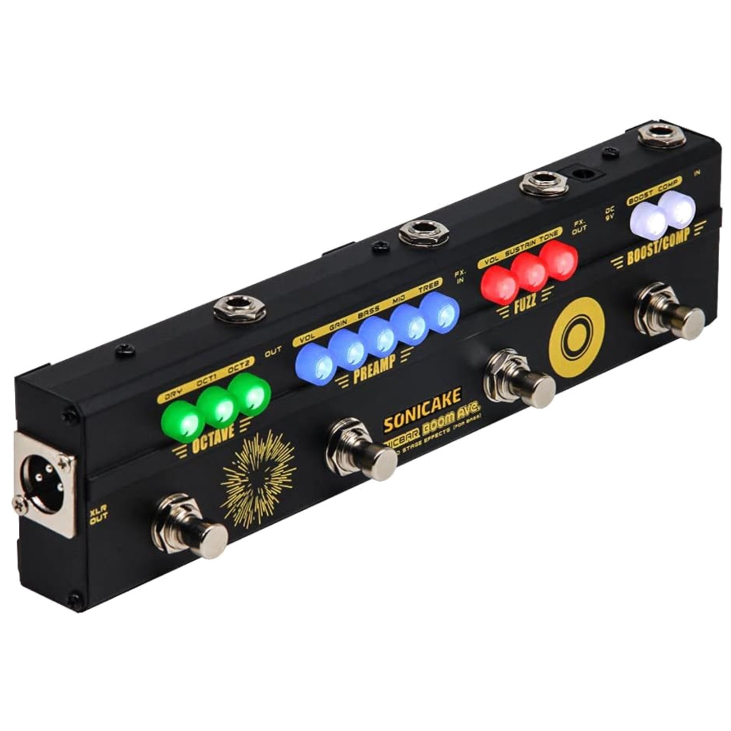 All-in-One Bass Pedal with Preamp Boost Fuzz