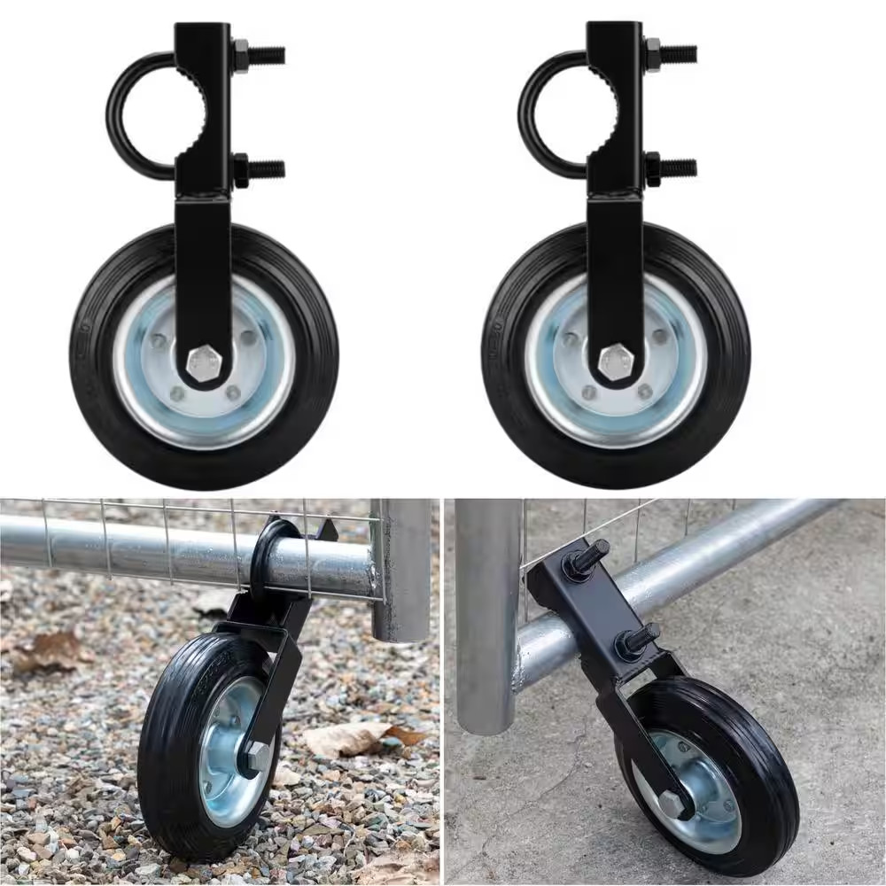 6 In. Heavy-Duty Gate Wheel Caster for Metal Swing Gate for Chain Link Fence wit