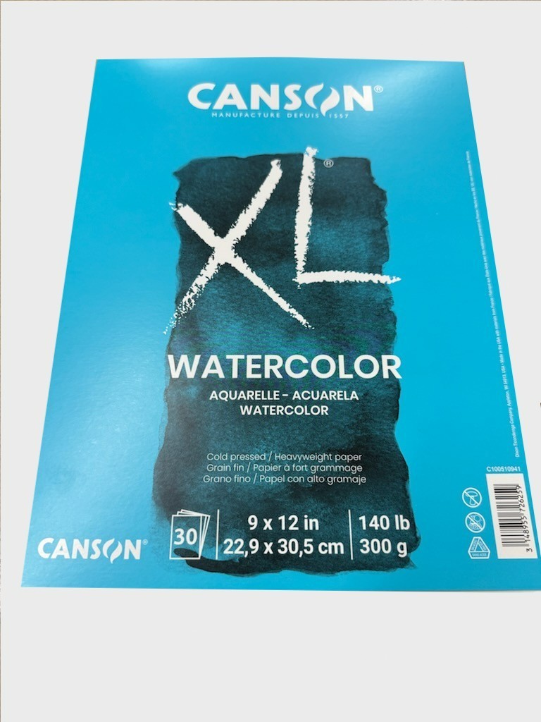 Canson XL Series Watercolor Textured Paper Pad  140 Pound, 9 x 12 Inch, 2 Pads