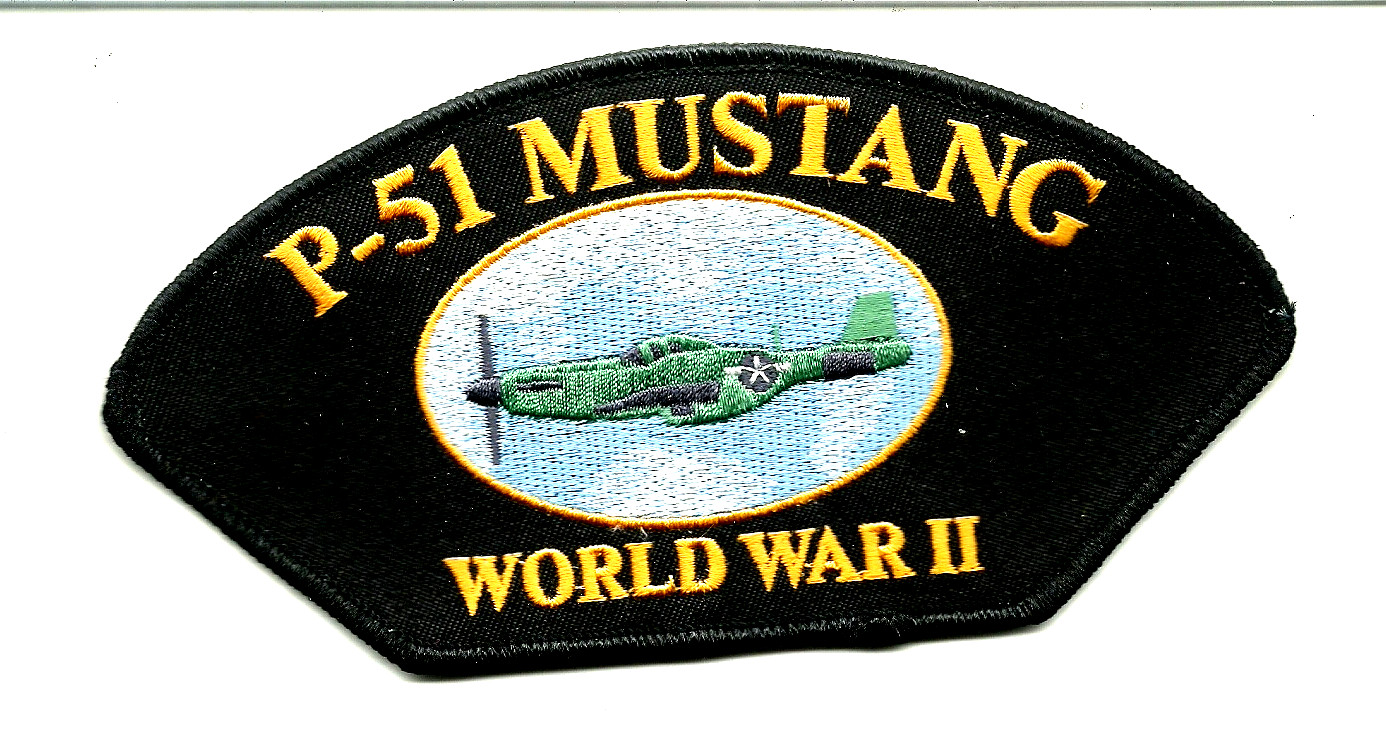 P-51 Mustang World War 2 Aircraft Airplane  Iron On  Patch  3X6 inch